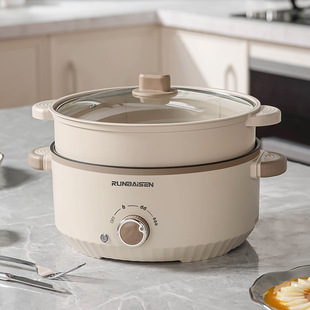 Electric Cooking Pot Multi-functional Electric Frying Pot Integrated Electric Pot Electric Hot Pot Dormitory Household Large Capacity Electric Steamer Small Electric Pot