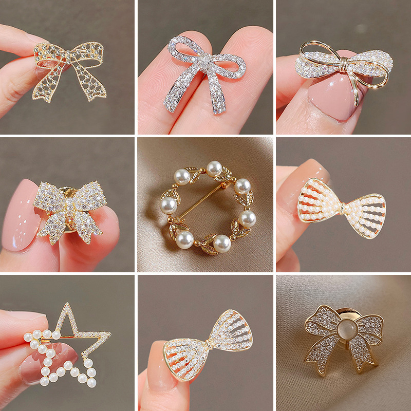 Anti-Exposure Brooch, Bow Accessories, High-End, Accessible Luxury, Versatile Design, Niche High-End Corsage Brooch