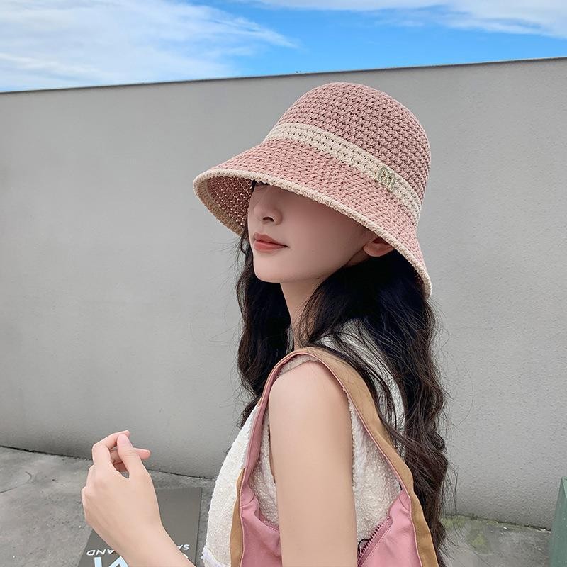 핑크 M 로고 세면대 모자