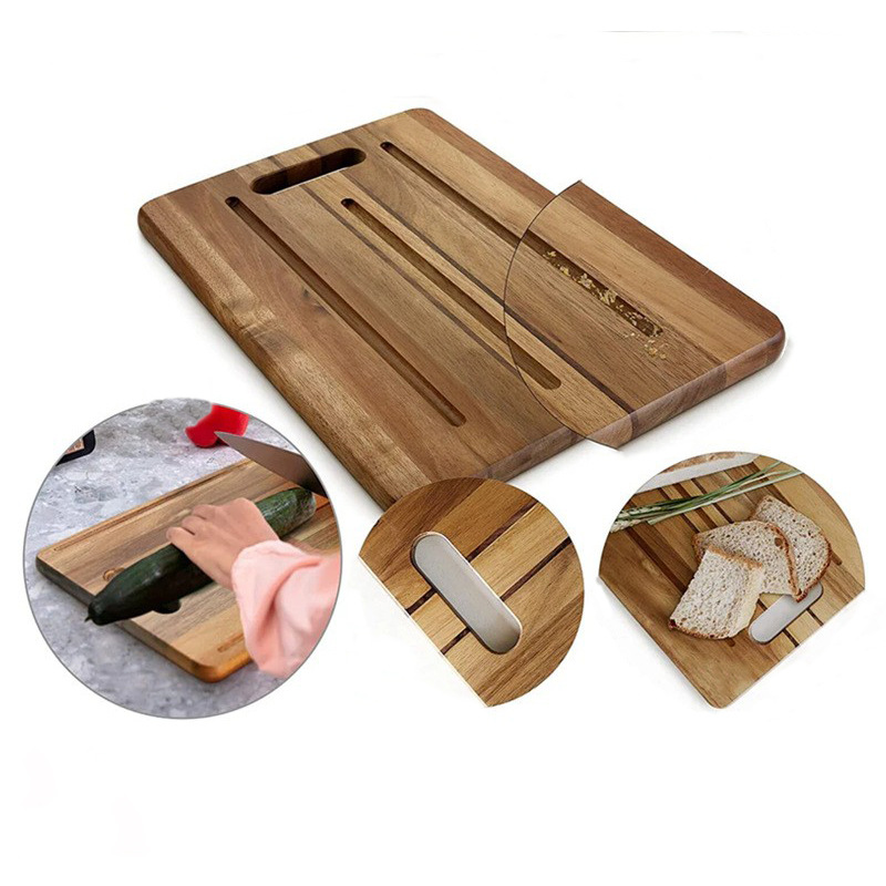 tablero de corte de madera multifuncional de doble cara tablero de corte de verduras con fregadero de agua de flujo tablero de mesa de frutas y verduras tablero de pan conveniente plato de desayuno