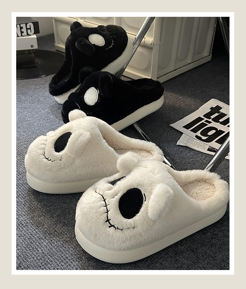 Unisex Casual Cartoon Skull Round Toe Cotton Slippers display picture 2