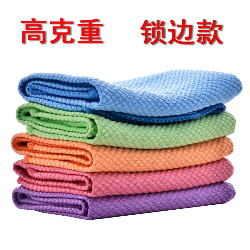 Wholesale fish scale rag kitchen Special household absorbent scouring pad wipe glass fiber Rag