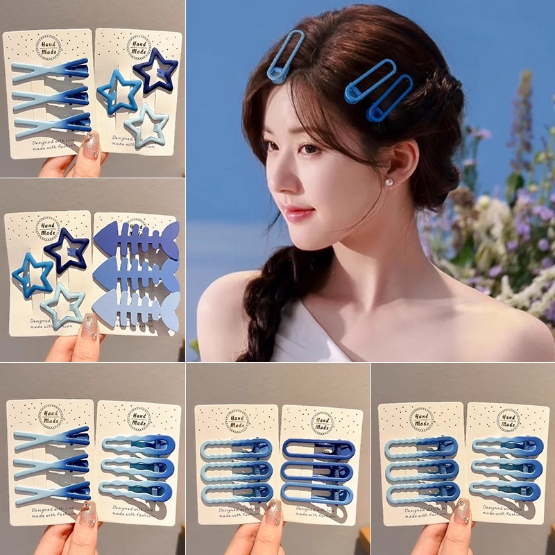 Klein azul clip para el cabello de mujer clip lateral de alto nivel sin marcas clip 2025 nuevo clip para el cabello clip de boca de pato