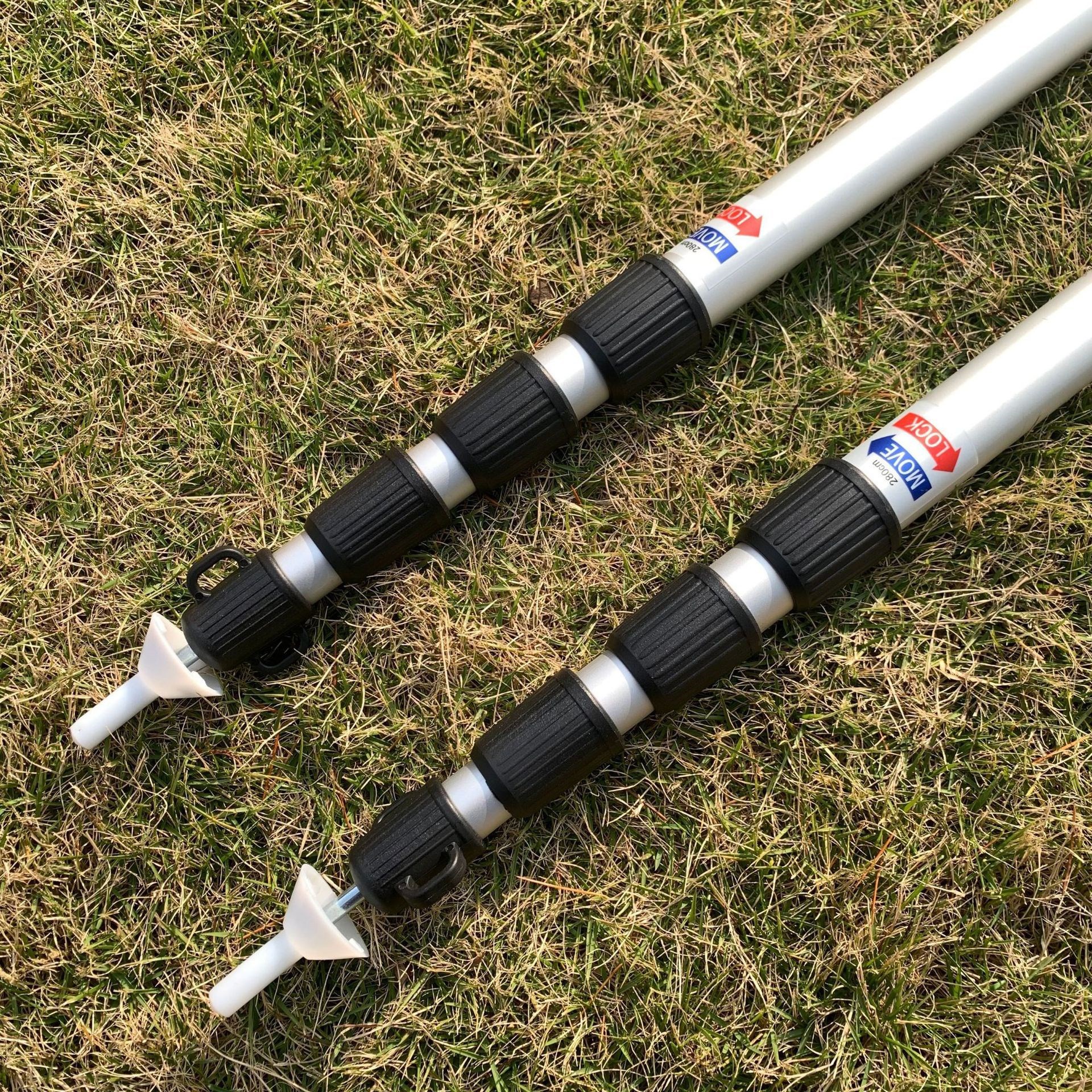 户外可调节铝合金天幕杆280cm 遮阳帐篷杆 四节伸缩铝杆加粗30mm