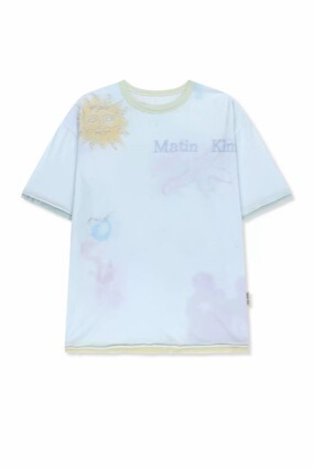 In Stock Korean Designer Mat*N Kim Streamlined Short-Sleeve Korean-Style Unisex Sweet and Spicy Street Style Long T-Shirt