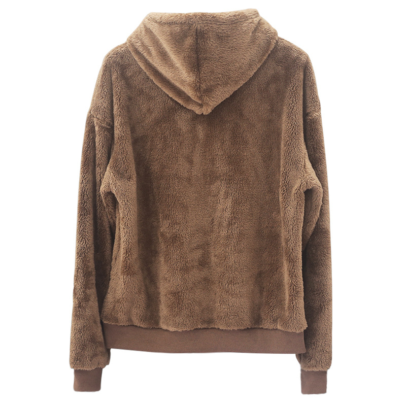 Herren Winter Kapuzenpullover Aus Flanell Mit Lammwolle Gefüttert_voghion.com