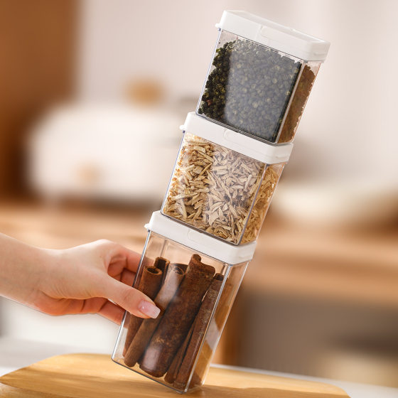 FaSoLa Spice Storage Box Household Kitchen Zanthoxylum Large Material Seasoning Seasoning Jar Food Grade Dry Material Sealed Jar