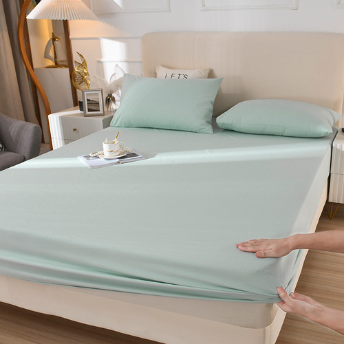 Class A pure cotton fitted sheet single piece thickened brushed bed cover wholesale Simmons mattress protector 40 count cotton bed cover