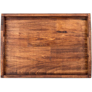 Chinese Retro Wooden Tea Tray Rectangular Wood Dinner Plate Fruit Nut Snack Storage Tray Household