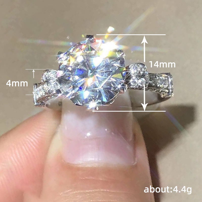 Cao Shi Broadcast Neue einreihige Oxhead Weibliche Net Rot Band Imitieren Moissanite Ring_voghion.com