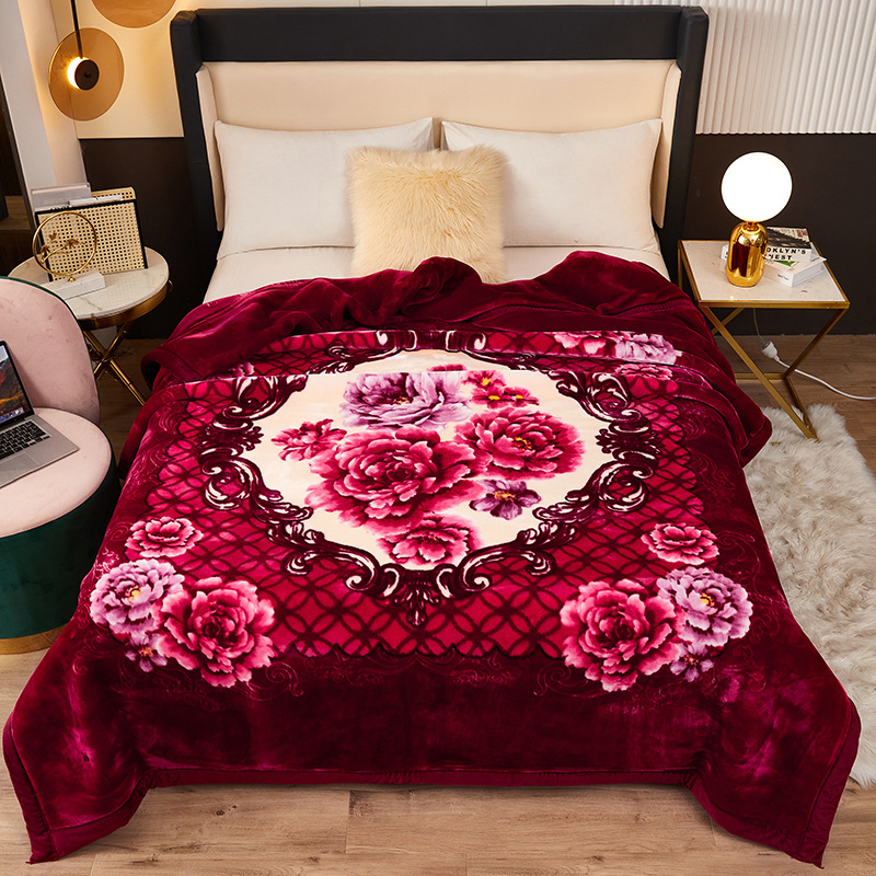 Comercio exterior transfronterizo espesado doble capa mantas de lacerel gran manta de boda roja de oficina siesta mantas de sofá mantas al por mayor