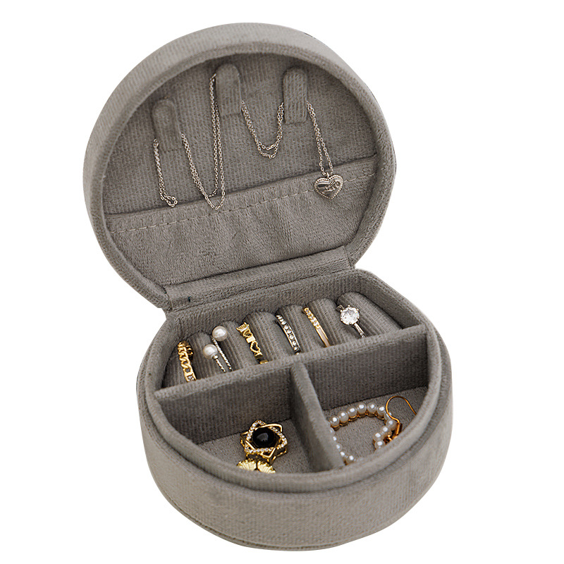 Caja de joyería portátil de lana mini caja portátil lindos collares anillos pendientes joyería caja de almacenamiento image 5