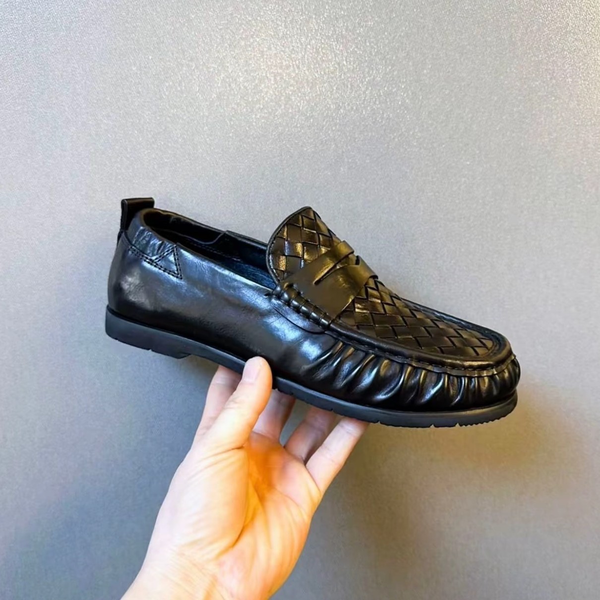 Loafers for Men, New Summer Style, Korean Style Casual Shoes, Lightweight Leather Shoes, Non-Slip, Wear-Resistant, Slip-On Shoes