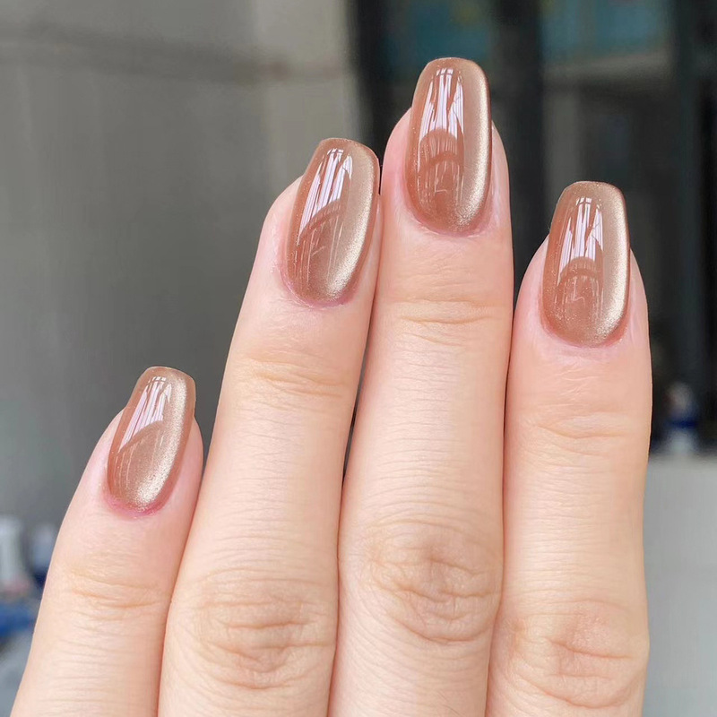 Cat's Eye Simple Explosions Wear Armor Elegant White False Nail Art Solid Color Light Luxury Nail Pieces Factory Wholesale Customization Cat's Eye Simple Explosions Wear Armor Elegant White False Nail Art Solid Color Light Luxury Nail Pieces Factory Wholesale Customization