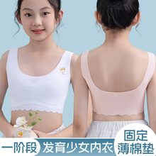 一阶段女童内衣小背心发育期无痕9岁儿童小学生12女孩少女文胸薄
