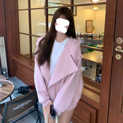 山东即墨卫衣美式外套女初秋2025新连帽巨好看宽松韩系小个子穿搭
