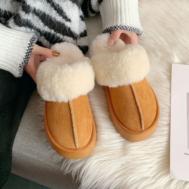 Closed toe cotton slippers foreign trade 2023 furry slippers for women autumn and winter New outdoor wear home thick bottom warm snow boots wholesale Closed toe cotton slippers foreign trade 2023 furry slippers for women autumn and winter New outdoor wear home thick bottom warm snow boots wholesale