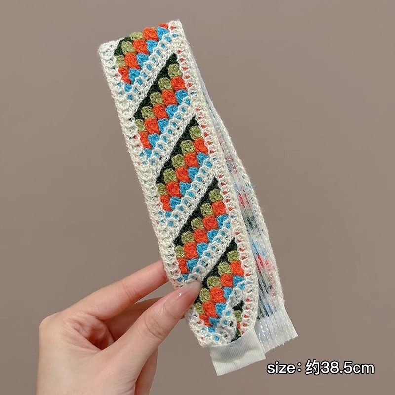小女孩刺绣魔术贴发带儿童碎发整理头饰针织前额发箍女童刘海神器|undefined