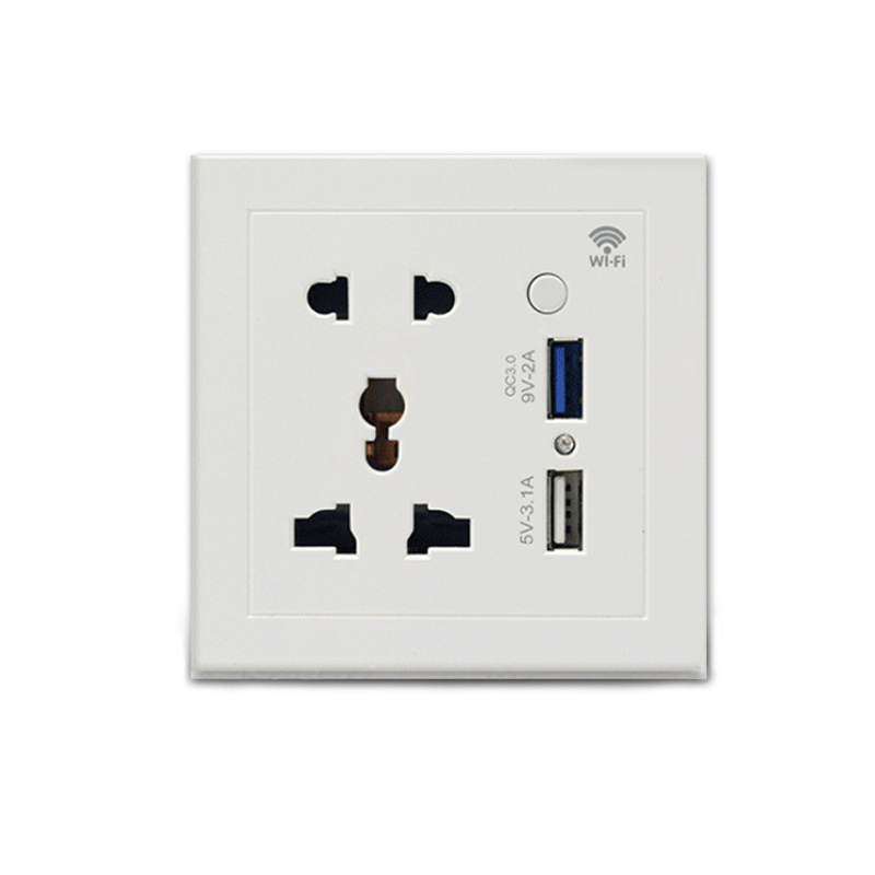 86型WiFi智能插座 酒店家用定时插座USB快充涂鸦wifi插座五孔插座