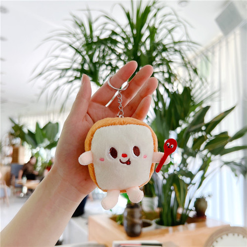 Cartoon hamburger, hot dog, chicken leg, cute French fries, plush pendant, small doll, boutique machine doll, school bag pendant