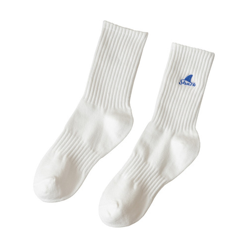 Men's Black and White Socks, Ins Trendy Autumn/Winter Cotton Socks, Anti-Odor, Absorbent, Sports Basketball Medium Calf Socks, Wholesale for Women