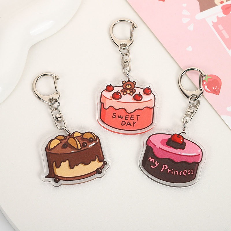 韓国レトロインターネット有名人の誕生日ケーキアクリルキーホルダー携帯電話ヘッドフォンペンダントバッグアクセサリーペンダント|undefined