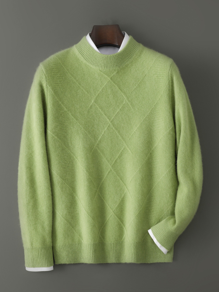 Winter woolen solid color knitted sweater
