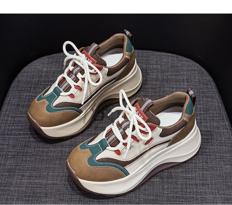 Giày sneaker nữ đế dày 2026 mới nhất thu đông, phong cách thể thao đa năng, đế mềm êm ái tăng chiều cao — M2962 màu vàng, M2962 màu xanh lá cây chi tiết 21
