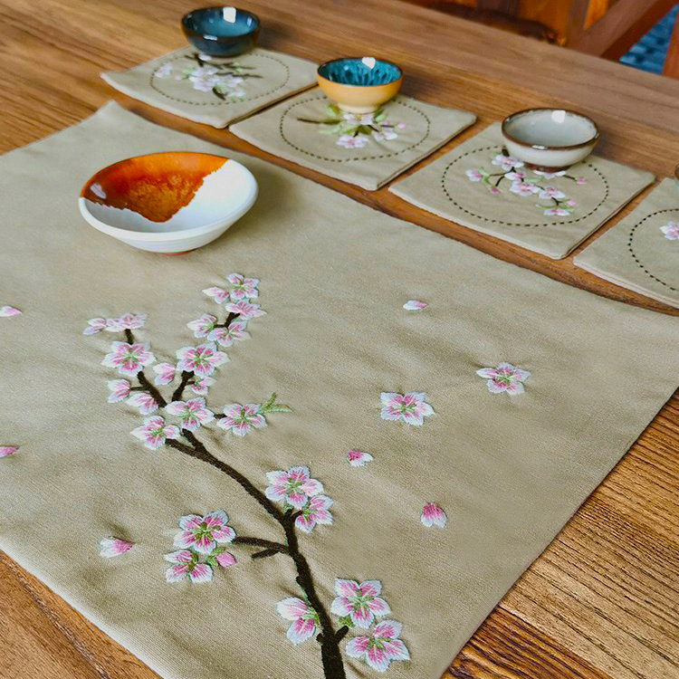 Bordado DIY auto-bordado principiante haciendo Mat tridimensional bordado posavasos placa estera matanza paquete de material de tiempo