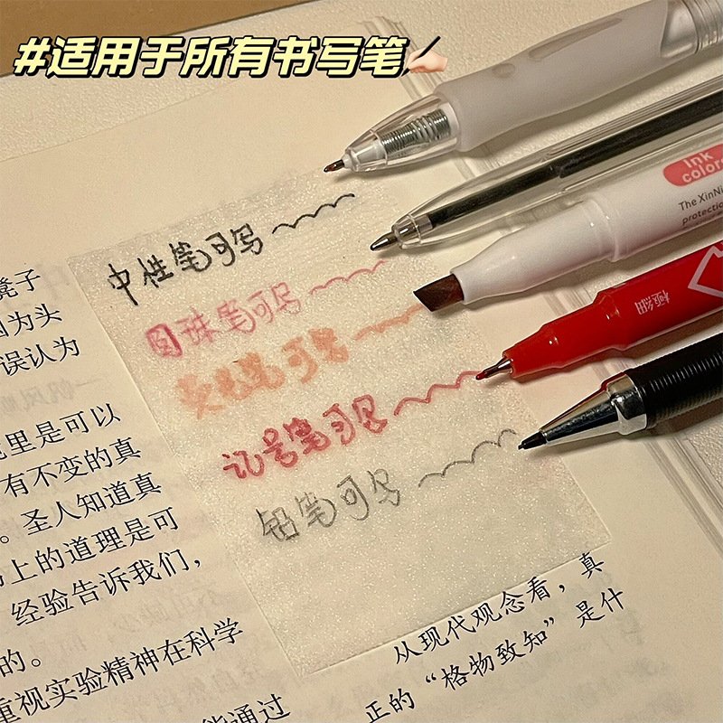 Nuevo tipo de papel de notas transparente esmerilado de alto valor visual simple japonés tarjeta de notas resistente al agua secado rápido papel de notas adhesivo