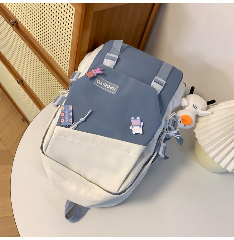 Simple, large-capacity, high-appearance-level college student schoolbag, female high school student computer backpack, niche Haraju-style male backpack undefined