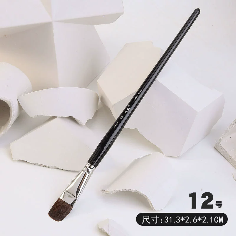 Paint Brush Set Baowang, wolf-hair round & flat brushes for gouache, watercolor, acrylic