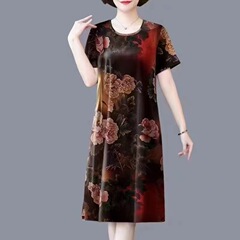 クロスボーダーの夏のワンピース東南アジアアフリカの大きいサイズの婦人服の半袖はゆったりしていて痩せています。