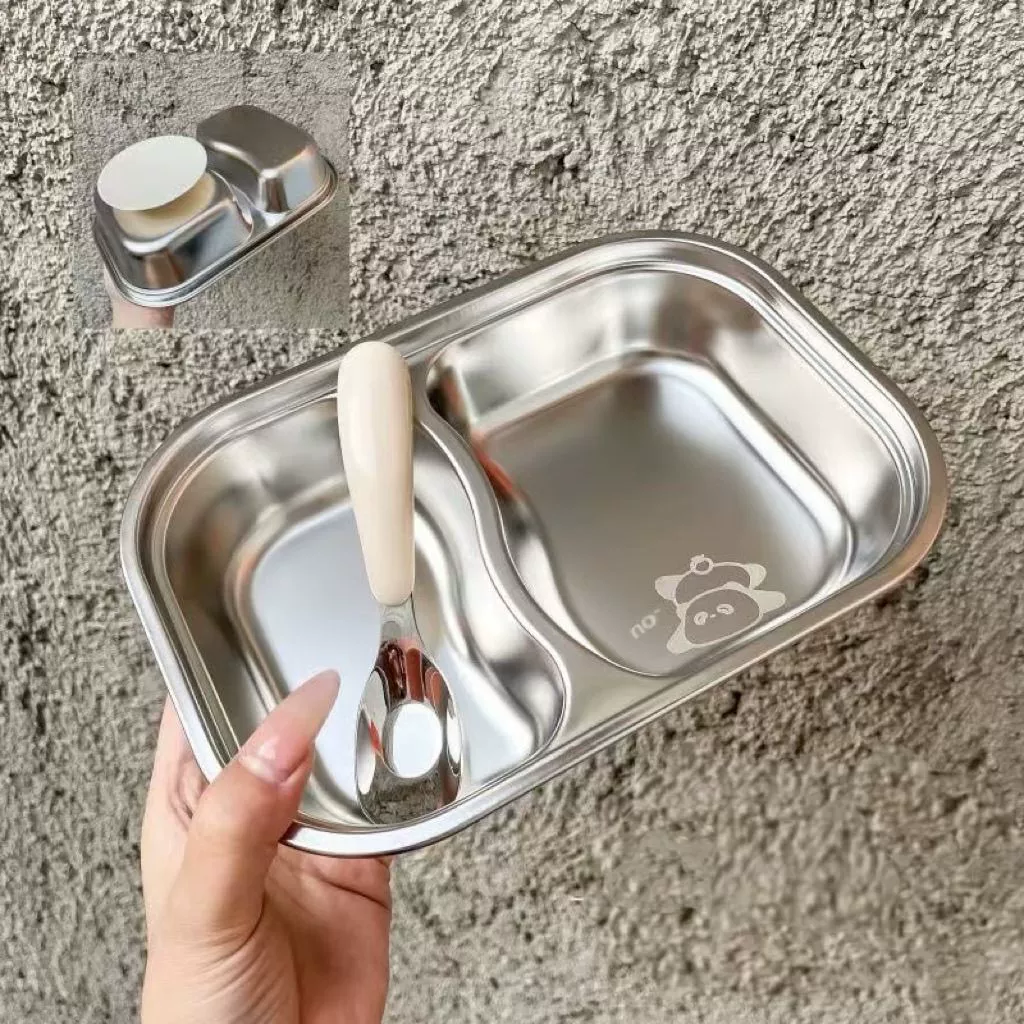 Детская обеденная тарелка из нержавеющей стали 316, детская обеденная тарелка из нержавеющей стали для детского сада, бытовая детская обеденная тарелка из нержавеющей стали, противоскользящая коробка для завтрака с несколькими сетками