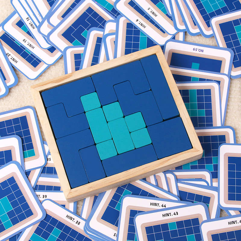 Niños de madera puzzle creativo desafío de pensamiento entrenamiento lógico pieza de pieza de bloques juegos de mesa juguetes al por mayor