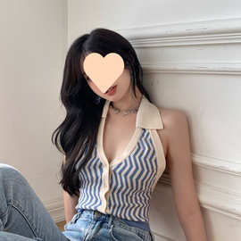 法式别致甜辣妹欲挂脖小吊带背心女夏外穿内搭泰式小众性感上衣