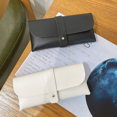 Factory supply wholesale new simple round folding sunglasses box with anti-pressure PU soft bag