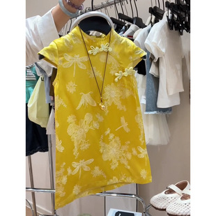 Dragon Boat Festival Limited New Chinese Style Han Dynasty Girls' Cheongsam Dress Summer Kidsren's National Style Jacquard Embroidered Tang Suit Dress
