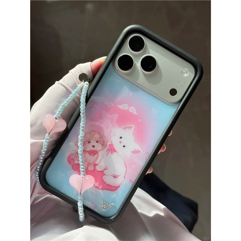 Fluffy Party Wildflower co-branded model by Ouyang Didi, pink cute wildflower WF phone case, celebrity style Fluffy Party Wildflower co-branded model by Ouyang Didi, pink cute wildflower WF phone case, celebrity style