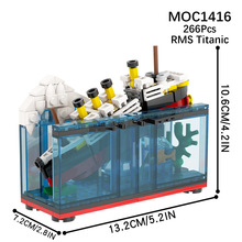 外贸专供MOC影视系列MOC1416泰坦尼克号益智拼装玩具袋装