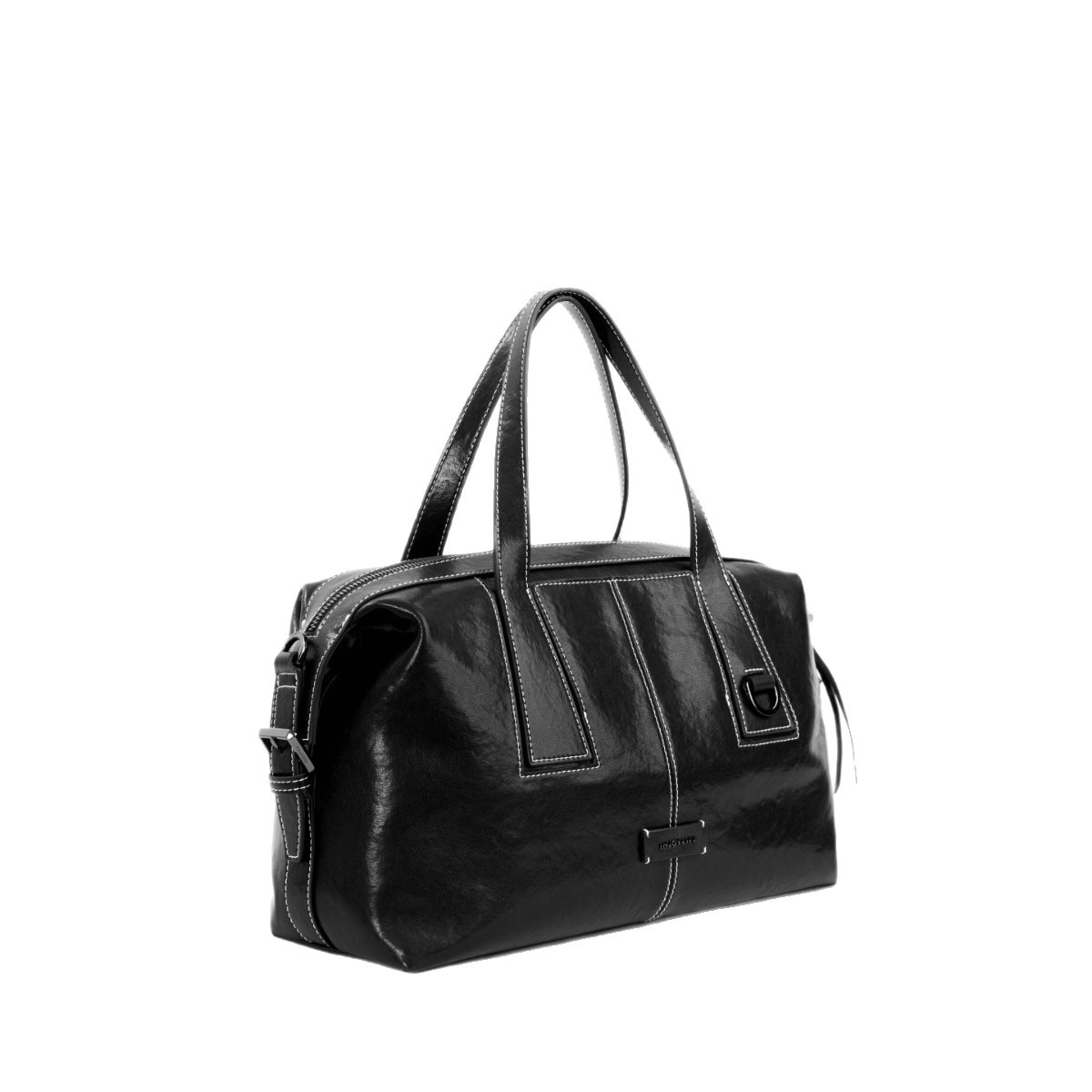 INJOYLIFE Square-Edge Boston Bag - Versatile Large Capacity Cowhide Shoulder, Crossbody, and Handbag for Travel and Commuting - Thumbnail 5