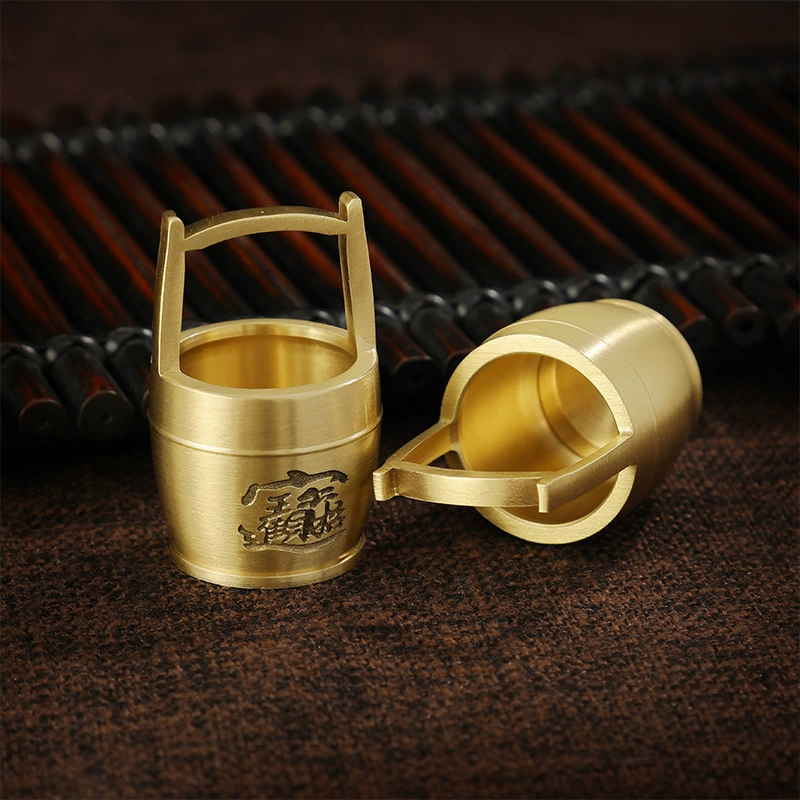 Латунь принеситесь в богатство и ведро сокровища Золотой орнамент Чистая латунь Маленькое ведро Ремесло Подарок Креативный ретро Производитель Оптовая продажа