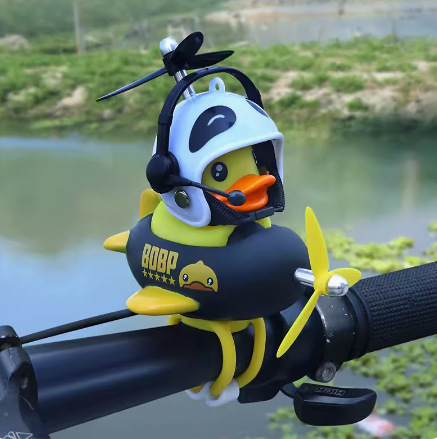 可爱小黄鸭潜水艇鸭车载摆件自行机车电动摩托车电瓶车装饰品配件