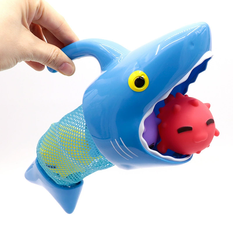 Игрушка для ванны, объемная акула, сачок для игры в воде и ловли рыб