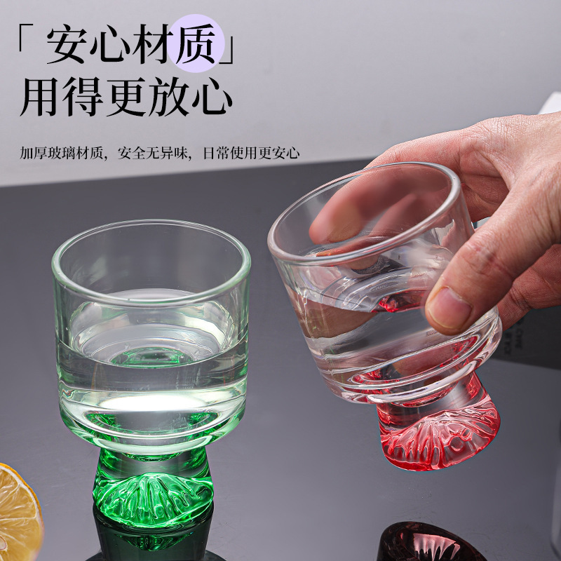 Wholesale Multi-Color Thickened Tall Glasses for Cold Brew Coffee, Water Cups, Juice Drinks, High-Value Glass Cups, Ice Cream Cups