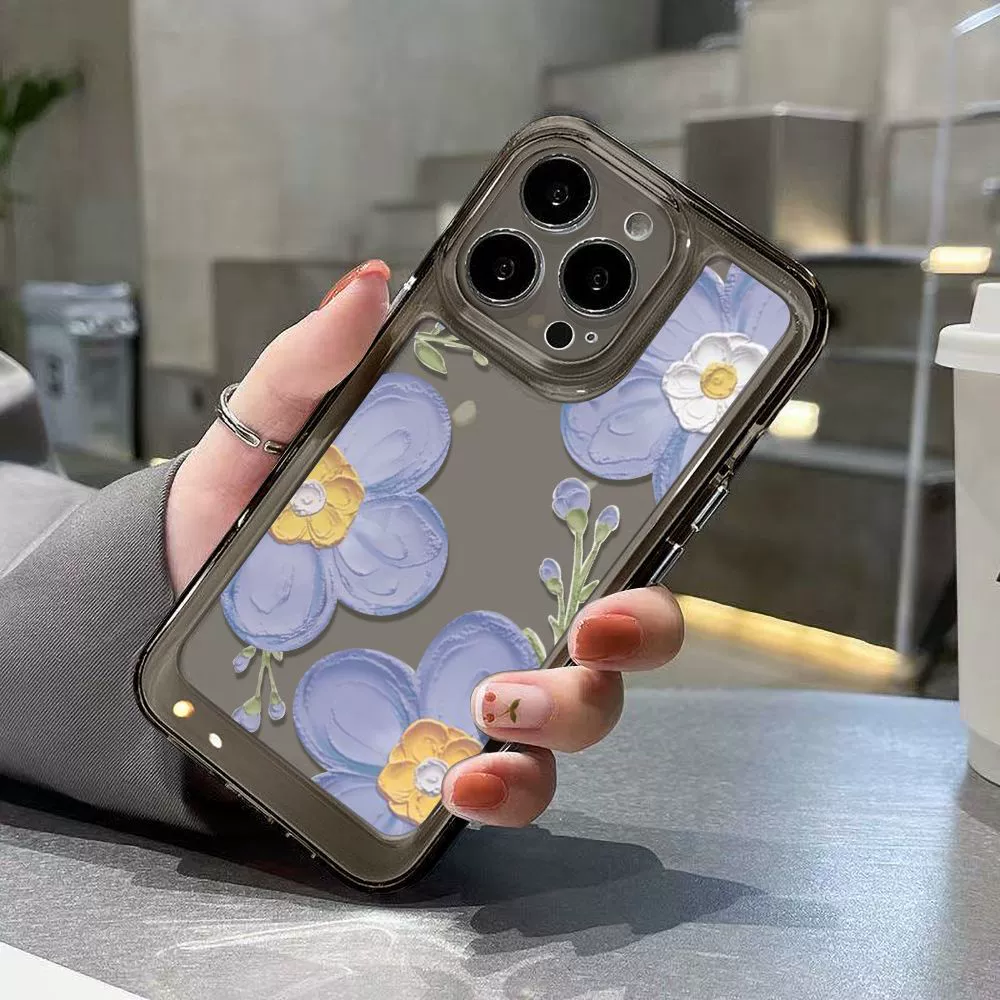 Apple, синий совместимый чехол для телефона, iPhone13 Pro, iPhone 12, защитный чехол, цветочный, iphone