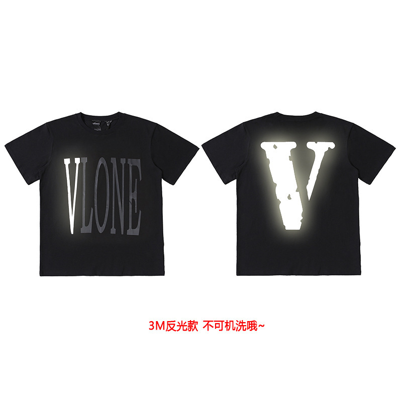 Vlone 3M Reflective V Logo T-shirt Black