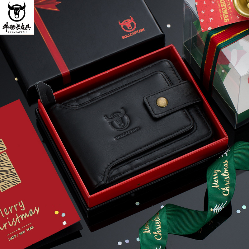 La primera capa del capitán Niu billetera con cremallera de piel de vaca horizontal de cuero genuino Licencia de Conducir multi-Tarjeta engrosada álbum antirrobo Cartera de cepillo