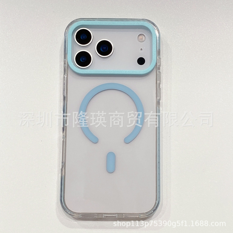 适用苹果17双色亚克力2.0磁吸iPhone17PROMAX透明手机壳17PRO果冻|undefined
