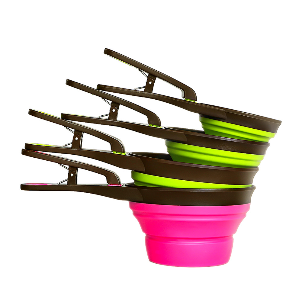 Cuchara transfronteriza multifuncional de comida para gatos plegable para almacenar comida para perros cuchara de medición y alimentación cuantitativa para perros cucina plegable para mascotas